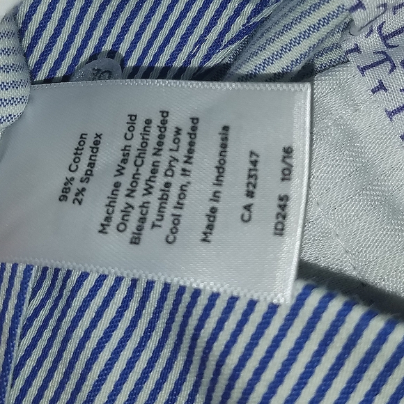 Ladies Talbots Crop Pants Size 10-- Blue/white - Picture 3 of 6